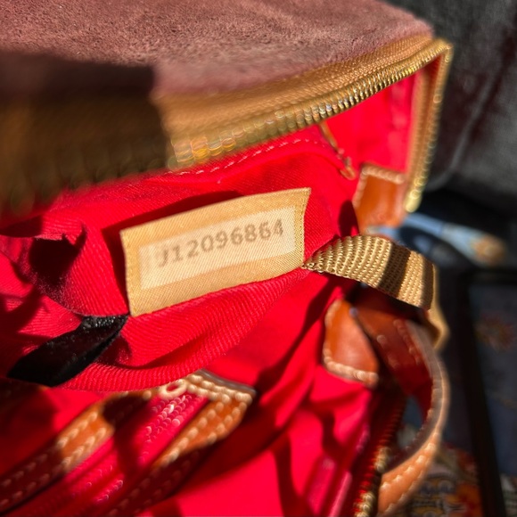 Dooney & Burke hobo bag in wine suede and brown Italian leather, prof. Cleaned - Picture 9 of 11